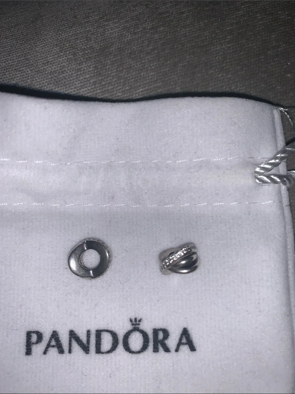 Pandora Silver Interchangeable Twisted Spacer and Round Spacer Charms
